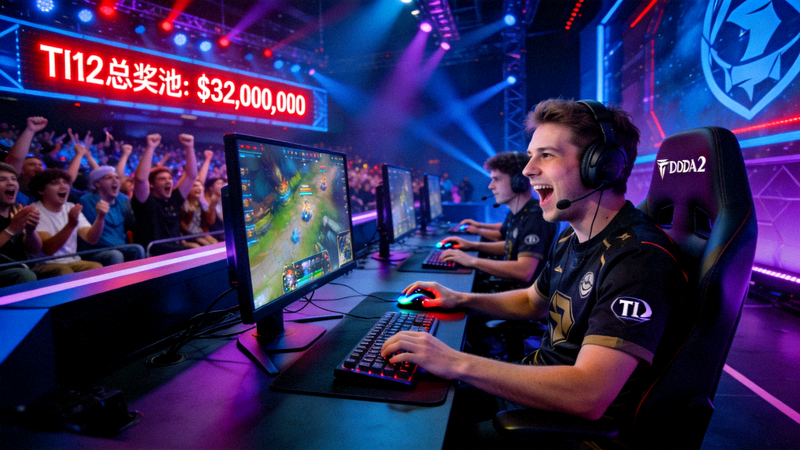 DOTA2国际邀请赛TI现场 - 选手激烈对战，奖池金额巨大